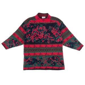 80s mock neck tunic sweater 1980s vintage